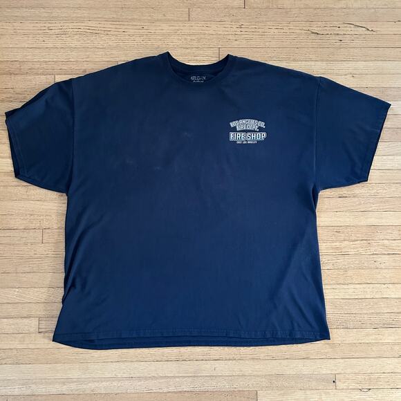 Los Angeles Fire T Shirt Men's 3XL Cotton Blend Preshrunk Navy Fireman - Picture 6 of 9